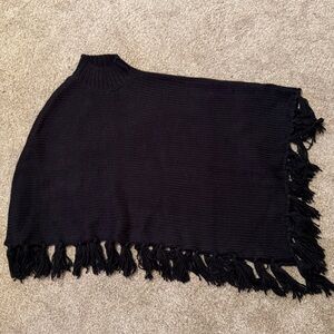 Martha Stewart Black Knit Poncho